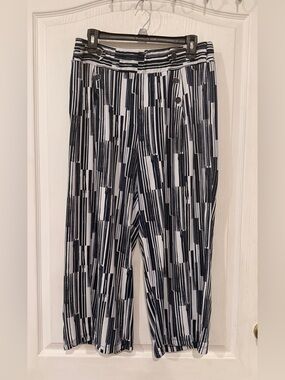 FINAL PRICE Robert Louis Navy and White Striped Palazzo Pants